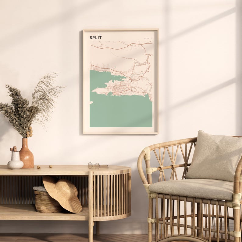 Split Map Poster, Split Print, Split Poster, Split Wall Art, Croatia, Travel Gift, Farmhouse Decor image 5