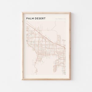 Palm Desert Karte Poster, Palm Desert Druck, Palm Desert Poster, Palm Desert Wandkunst, Kalifornien, Reisegeschenk, minimalistische Kunst