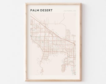 Palm Desert Map Poster, Palm Desert Print, Palm Desert Poster, Palm Desert Wall Art, California, Travel Gift, Minimalist Art