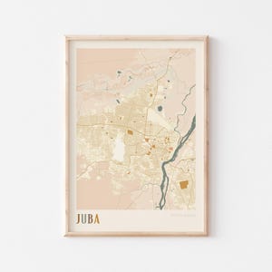 Juba Map Poster, Juba Print, Juba Poster, Juba Wall Art, South Sudan Africa, Travel Gift, Boho Decor