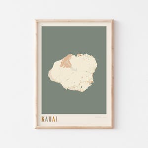 Kauai Map Poster, Kauai Print, Kauai Poster, Kauai Wall Art, Hawaii, Travel Gift, Boho Print, Office Art Print, Gift For A New Home