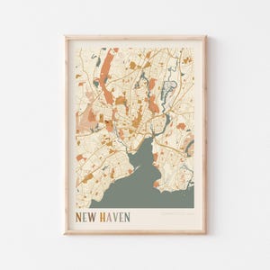 New Haven Karte Poster, New Haven Druck, New Haven Poster, New Haven Wandkunst, Conneticut, Reise Geschenk, Boho Print, Heimatstadt Poster