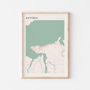 Affiche de carte d'Astoria, impression d'Astoria, affiche d'Astoria, art mural Astoria, Oregon, cadeau de voyage, décoration de ferme