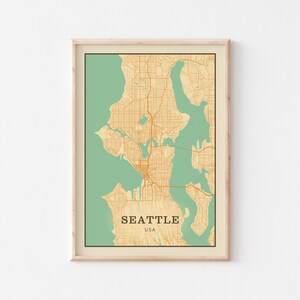Setattle Karte Poster, Sehdensee Wandbild, Los Angeles, Los Angeles, Los Angeles, Poster, Mexiko Karte, Los Angeles, Portllea, Los Angeles, Portllea, Washington