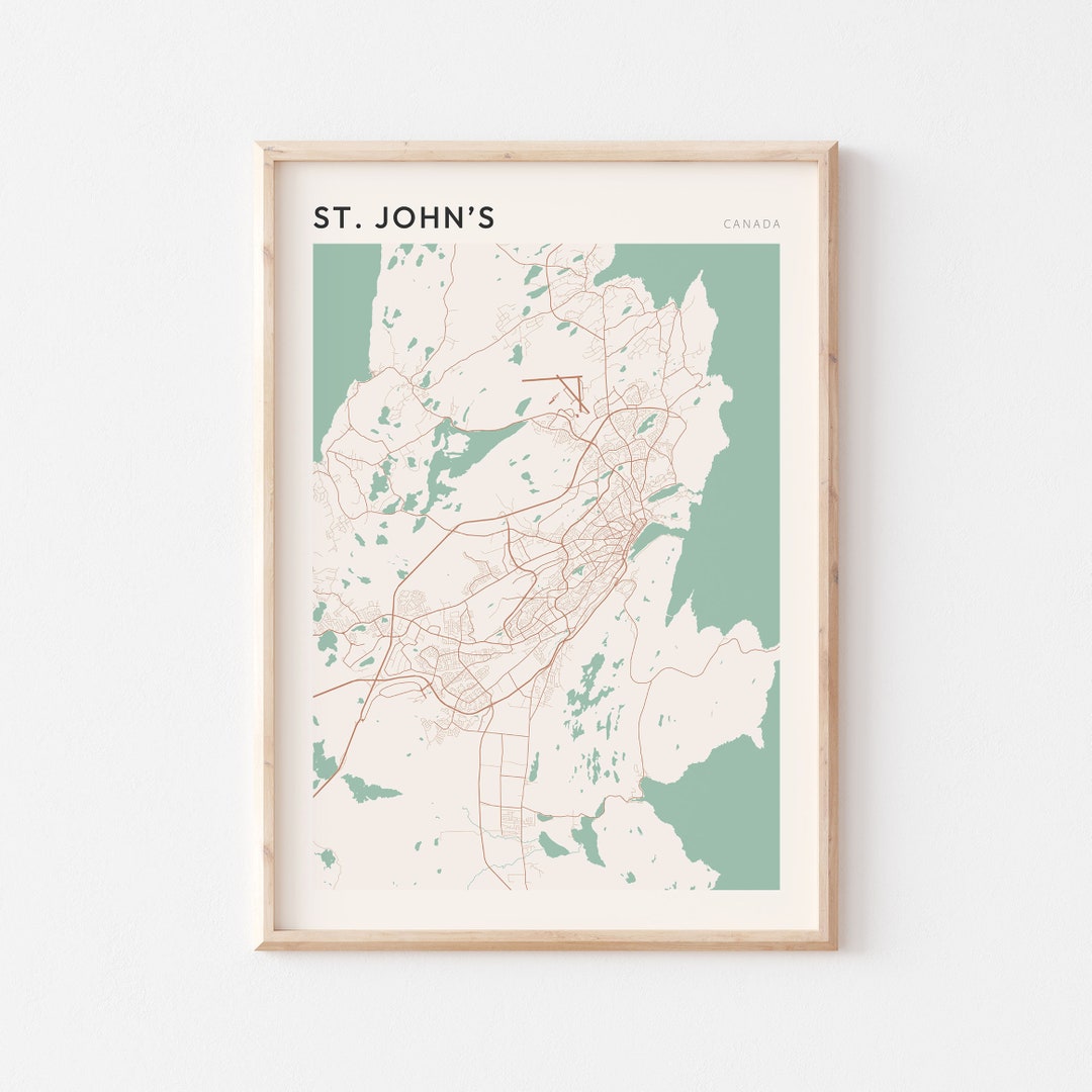 St. John's Map Poster, St. John's Wall Art, St. John's City Map, St ...
