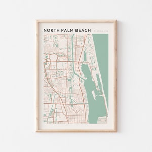 North Palm Beach-kaartposter, North Palm Beach-print, North Palm Beach-poster, North Palm Beach-muurkunst, Florida, reiscadeau, boerderij