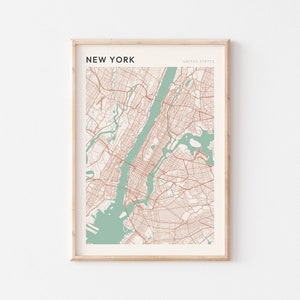 New York kaartposter, New York Wall Art, New York City Map, New York Poster, New York Print, New York Travel, New York USA, New York Map