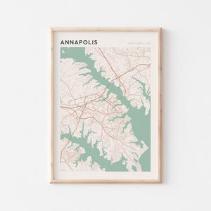 Annapolis Map Poster, Annapolis Print, Annapolis Poster, Annapolis Wall Art, Maryland, Travel Gift, Minimalist Art