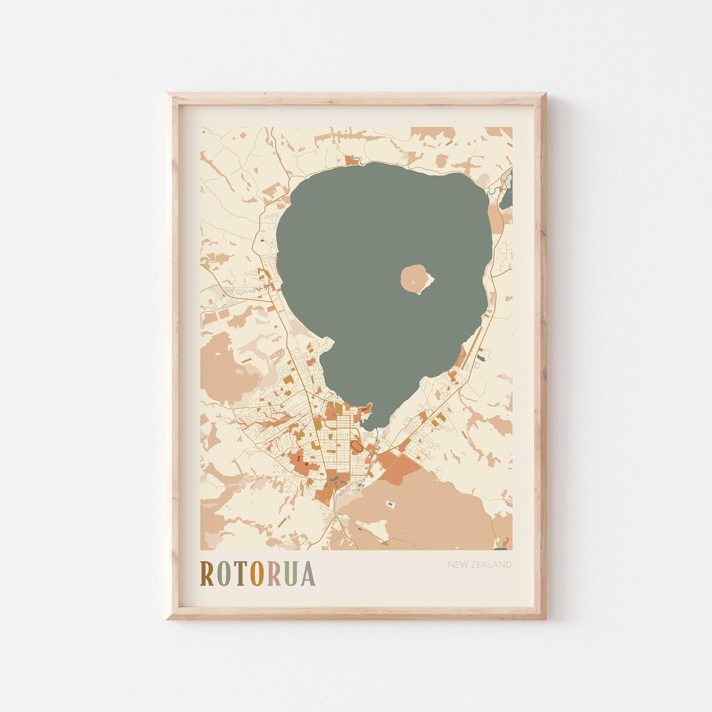 Printable Rotorua Maps Rotorua Map Poster, Rotorua Wall Art, Rotorua Map, Rotorua Poster ...