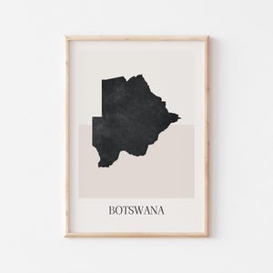 Botswana Map Poster, Botswana Print, Botswana Map Print Minimalist Boho Wall Art, Botswana Art Print Decor For Home or Gift
