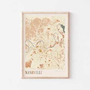 Nashville Map Poster, Nashville Wall Art, Nashville City Map, Nashville Print, Nashville Poster, Nashville Tennessee, Boho Wall Art