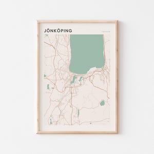 Affiche de carte de Jonkoping, impression de Jonkoping, affiche de Jonkoping, art mural de Jonkoping, Suède, cadeau de voyage, impression minimaliste