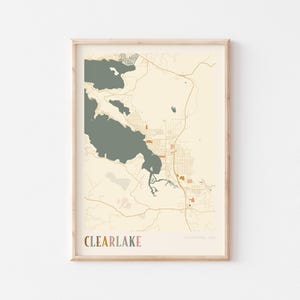 Clearlake Map Poster, Clearlake Print, Clearlake Poster, Clearlake Wall Art, California, Travel Gift, Boho Wall Art