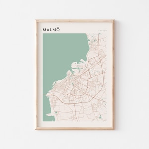 Malmo Map Poster, Malmo Print, Malmo Poster, Malmo Wall Art, Sweden, Travel Gift, Minimalist Print