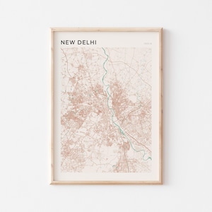 Neu-Delhi Karte Poster, Neu-Delhi Print, Neu-Delhi Poster, Neu-Delhi Wandkunst, Indien, Reisegeschenk, Scandi Print