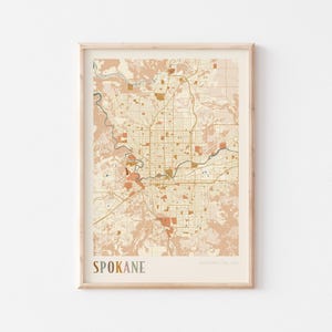 Spokane Karte Poster, Spokane Karte Poster, Spokane Poster, Spokane Wand Kunst, Washington, Reise Geschenk, Boho Dekor