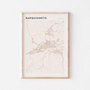Affiche de carte de Barquisimeto, impression de Barquisimeto, affiche de Barquisimeto, art mural Barquisimeto, Venezuela, cadeau de voyage, art minimaliste