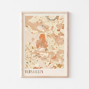 Versailles Karte Poster, Versailles Druck, Versailles Poster, Versailles Wandkunst, Frankreich, Reisegeschenk, Boho Print