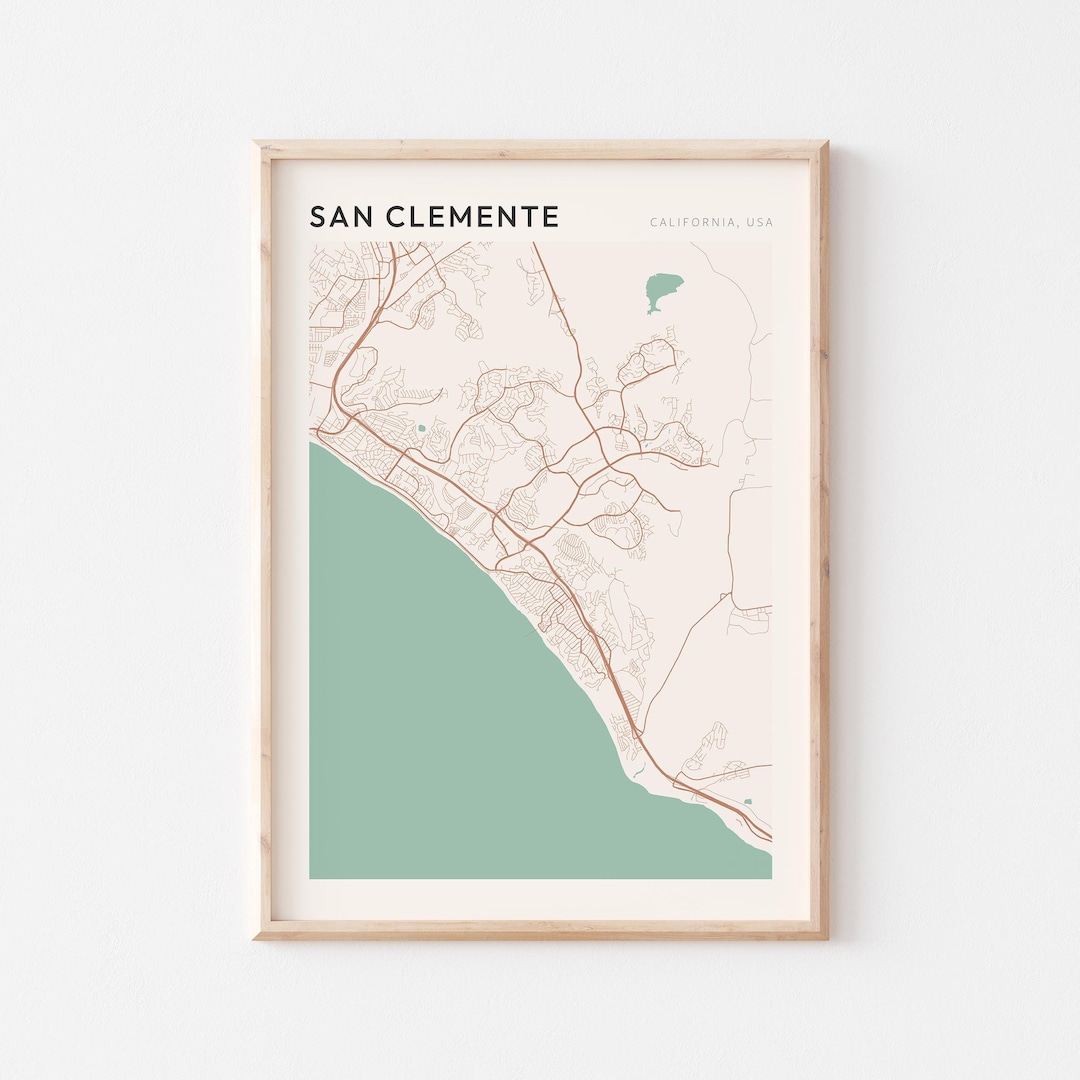 San Clemente Map Poster, San Clemente Print, San Clemente Poster, San ...