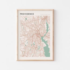 Affiche carte Providence, impression Providence, affiche Providence, art mural Providence, Rhode Island, cadeau de voyage, affiche minimaliste