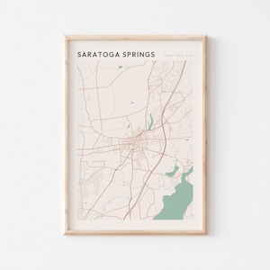 Saratoga Springs Map Poster, Saratoga Springs Print, Saratoga Springs Poster, Saratoga Springs Wall Art, New York, Scandi Poster