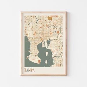 Tamper kaart poster, Tamper print, Tamper poster, Tamper muurkunst, Tamper stadskaart, Florida, reiscadeau, boho kunst aan de muur