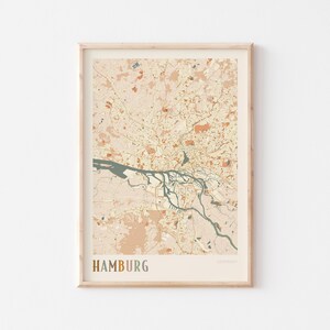 Hamburg Map Poster, Hamburg Print, Hamburg Poster, Hamburg Wall Art, Germany, Travel Gift, Boho Decor
