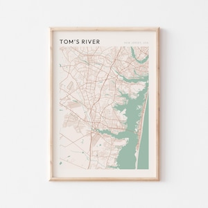 Tom's River Karte Poster, Tom's River Print, Tom's River Poster, Tom's River Wandkunst, New Jersey, Reisegeschenk, minimalistische Wandkunst