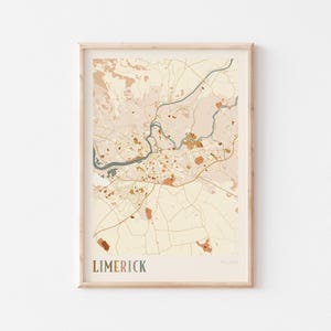Limerick Map Poster, Limerick Print, Limerick Poster, Limerick Wall Art, Ireland, Travel Gift, Boho Print