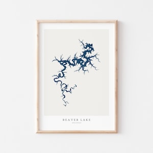 Beaver Lake, stampa Beaver Lake, poster Beaver Lake, arte Beaver Lake, arte murale del lago, stampa mappa del lago, regalo casa sul lago, stampa lago, Arkansas