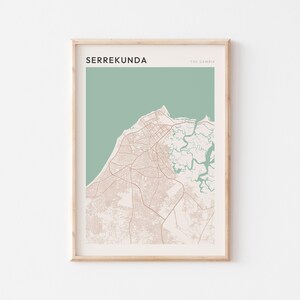 Serrekunda Map Poster, Serrekunda Print, Serrekunda Poster, Serrekunda Wall Art, The Gambia Africa, Travel Gift, Minimalist Art