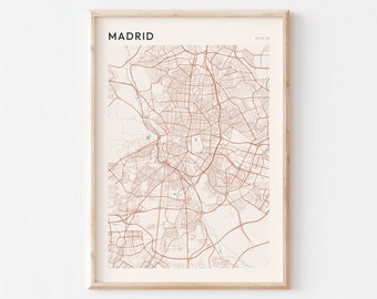 Madrid Map Poster, Madrid Wall Art, Madrid City Map, Map of Madrid, Madrid Map Print, Madrid Travel Print, Madrid Germany, Madrid Print