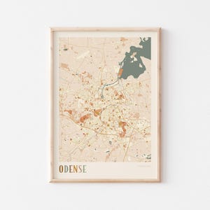 Odense Map Poster, Odense Print, Odense Poster, Odense Wall Art, Denmark, Travel Gift, Boho Decor