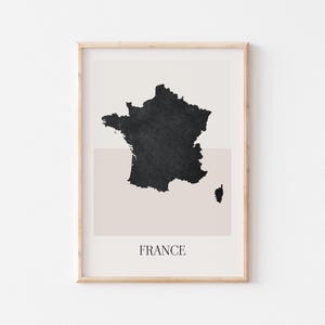 Frankreich Karte Poster, Frankreich Print, Frankreich Karte Print Minimalistische Boho Wandkunst, Frankreich Art Print Decor für Zuhause oder Geschenk