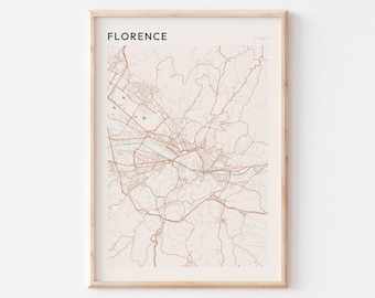 Florence Map Poster, Florence Print, Florence Poster, Florence Wall Art, Italy, Travel Gift, Scandi Poster