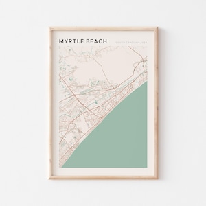 Myrtle Beach Map Poster, Myrtle Beach Print, Myrtle Beach Poster, Myrtle Beach Wall Art, South Carolina, Travel Gift, Minimalist Poster