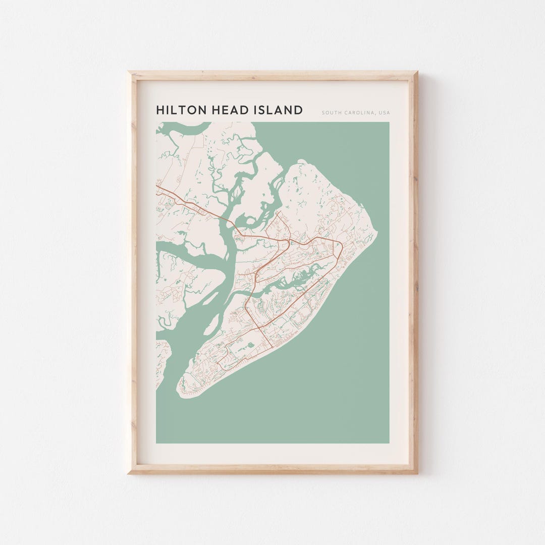 Hilton Head Island Map Poster, Hilton Head Island Print, Hilton Head ...