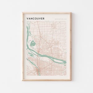 Vancouver Karte Poster, Vancouver Karte, Vancouver Poster, Vancouver, Wandkunst, Washington, Reisegeschenk, minimalistischer Druck