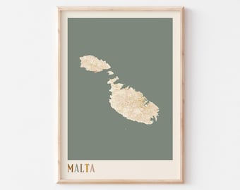 Malta Map Poster, Malta Print, Malta Poster, Malta Wall Art, Malta, Travel Gift, Boho Wall Art