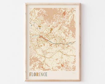 Florence Map Poster, Florence Print, Florence Poster, Florence Wall Art, Italy, Travel Gift, Boho Wall Art