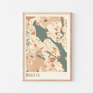 Halifax Nova Scotia Karte Poster, Halifax Wandkunst, Halifax Stadtplan, Karte von Halifax, Halifax Reisedruck, Halifax Kanada, Boho Wandkunst