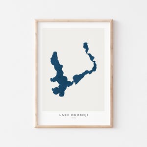 Lago Okoboji, Stampa del Lago Okoboji, Poster del Lago Okoboji, Arte del Lago Okoboji, Arte murale del Lago, Stampa della mappa del Lago, Regalo per la casa sul lago, Stampa del Lago, Iowa