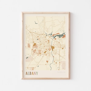 Affiche de carte d'Albany, impression d'Albany, affiche d'Albany, art mural d'Albany, Géorgie, cadeau de voyage, impression bohème, cadeau grand-mère