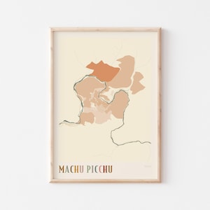 Machu Picchu Map Poster, Machu Picchu Print, Machu Picchu Poster, Machu Picchu Wall Art, Peru, Travel Gift, Boho Decor