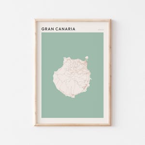 Gran Kanaria Karte Poster, Gran Kanaria Druck, Gran Kanaria Poster, Gran Kanaria Wandkunst, Spanien, Reisegeschenk, minimalistischer Druck