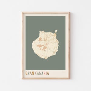Gran Kanaria Karte Poster, Gran Kanaria Druck, Gran Kanaria Poster, Gran Kanaria Wandkunst, Spanien, Reise Geschenk, Boho Druck