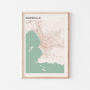Marseille Karte Poster, Marseille Karte, Marseille Poster, Marseille Wandkunst, Frankreich, Reisegeschenk, Scandi Poster