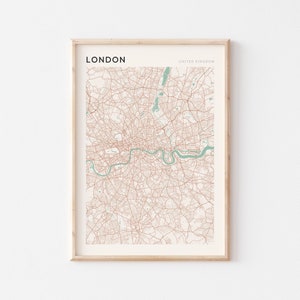 London Karte Poster, London Poster, London Wandkunst, London Print, London Karte Druck, London Travel, Vereinigtes Königreich