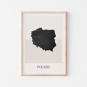 Póster de mapa de Polonia, impresión de Polonia, impresión de mapa de Polonia, arte de pared bohemio minimalista, impresión artística de Polonia para decoración del hogar o regalo