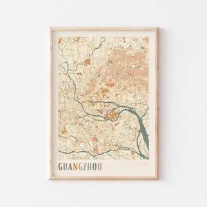 Guangzhou Map Poster, Guangzhou Print, Guangzhou Poster, Guangzhou Wall Art, China, Travel Gift, Boho Poster